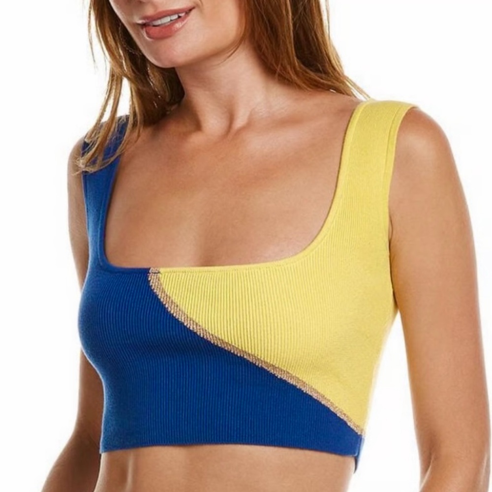 SOLID & STRIPED Kimberly Colorblock Crop Top, NEW